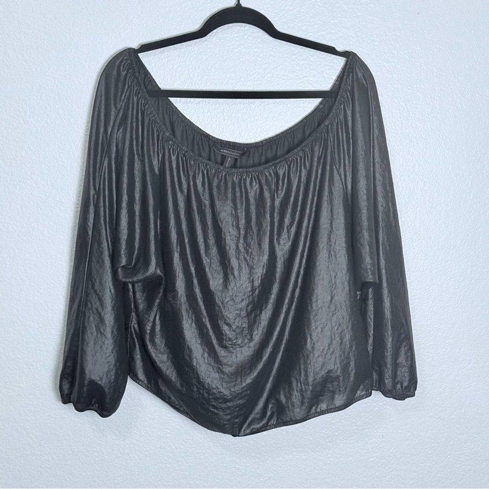 NWT  BCBG MaxAzria Estella Off The Shoulder‎ Dolman Sleeve Top Black Size M